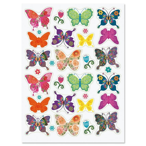 Sandylion Colourful Butterfies Stickers lot of 5 SHEETS size 2" X 6" Sandylion Colourful Butterfies Stickers lot of 5 SHEETS size 2" X 6"
